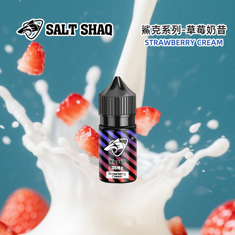 鯊克彩鯊草莓奶昔電子菸油30ml，是台灣丁鹽小煙油市場熱銷款！添加35mg高濃度丁鹽，搭配SALT SHAQ專利配方，打造如冰沙般綿密口感。獨特草莓果香與冰沙質地完美融合，帶來清爽不膩的吸食體驗，既能滿足尼古丁需求，又能享受豐富口感層次，是追求品質的電子煙愛好者、小煙用家的首選嘟嘟丁鹽煙油。